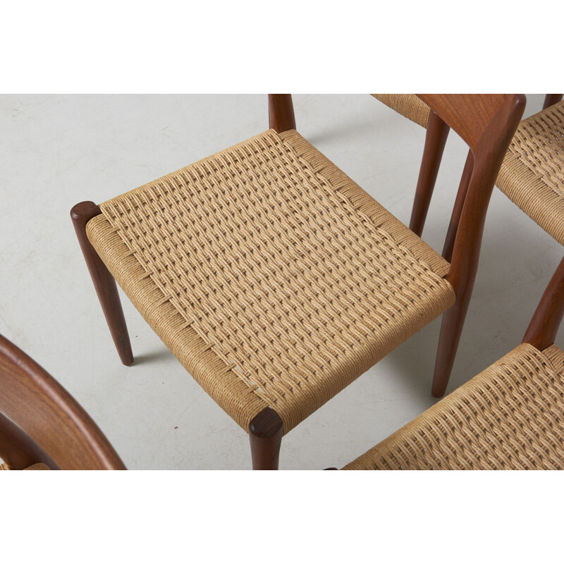 Set of 6 vintage Dining Chairs by Niels O. Moller for J.L. Mollers Mobelfabrik Denmark 1950s