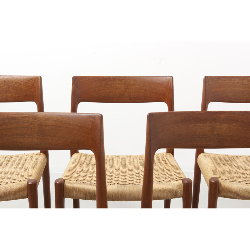 Set of 6 vintage Dining Chairs by Niels O. Moller for J.L. Mollers Mobelfabrik Denmark 1950s