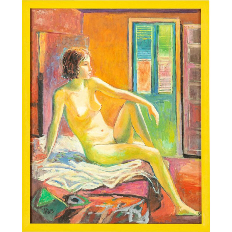 Vintage Expressionist nude painting