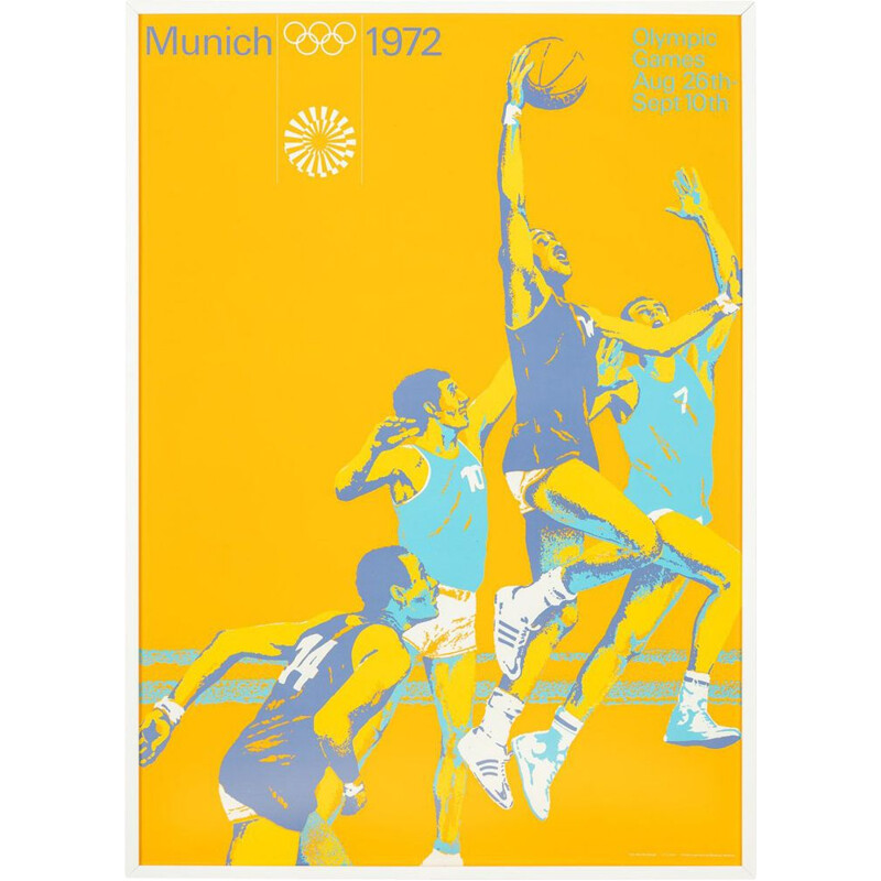 Affiche sportive vintage Pétrole Aicher Munich 1972