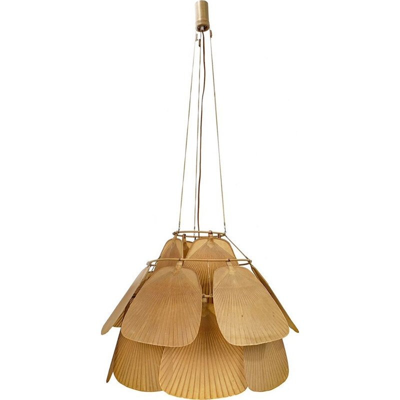 Vintage Uchiwa Ceiling Lamp by Ingo Maurer Germany 1970s