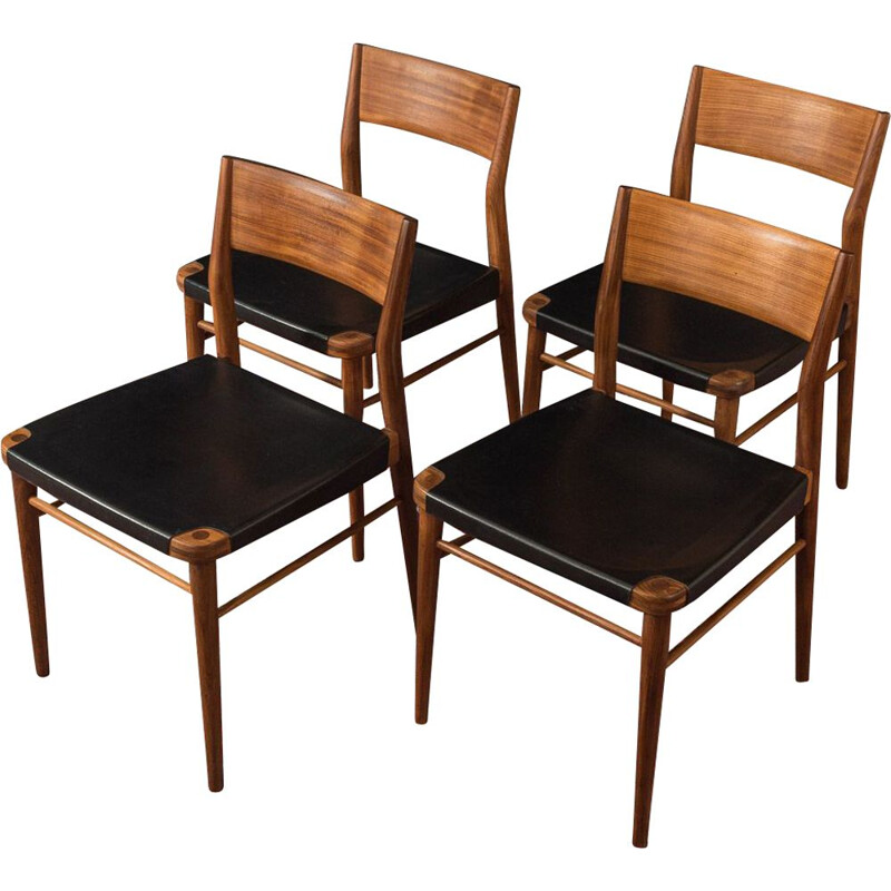 Lot de 4 chaises vintage de Georg Leowald pour Wilkhahn, Allemagne 1950