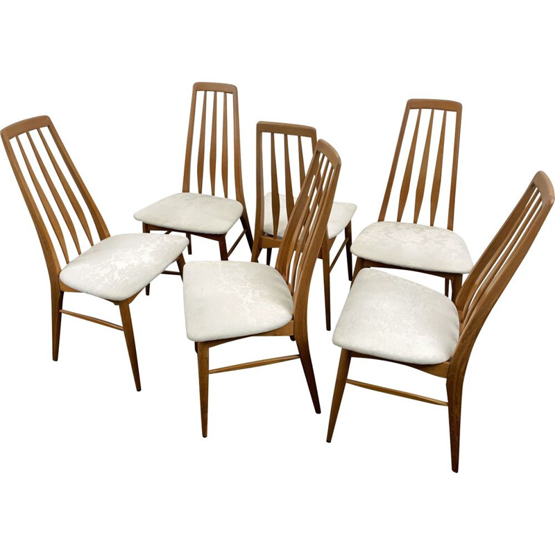 Set di 6 sedie vintage in teak Eva di Niels Koefoed per Koefoeds Hornslet, Danimarca 1960