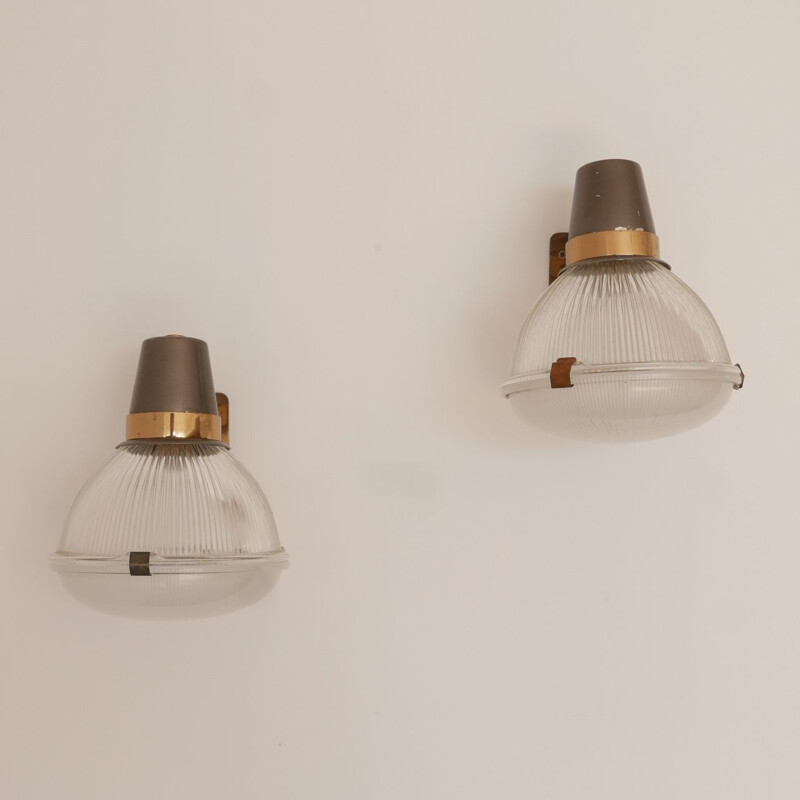 3 Vintage Wall Lights for Azucena Ignazio Gardella  Italy 1960s