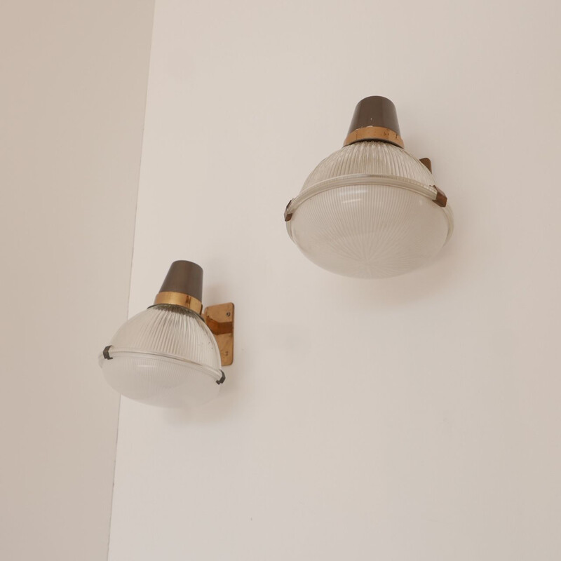 3 Vintage Wall Lights for Azucena Ignazio Gardella  Italy 1960s