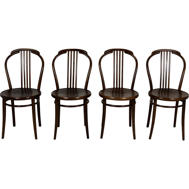 Set of 4 vintage Bentwood Chairs from Ton 1960s