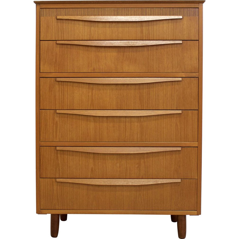 Vintage Teak Tallboy Dresser 1960s