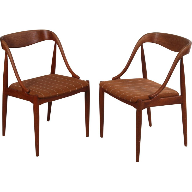 Pair of vintage dining room chairs by Johannes Anderson for Uldum Mobelfabric 1950s