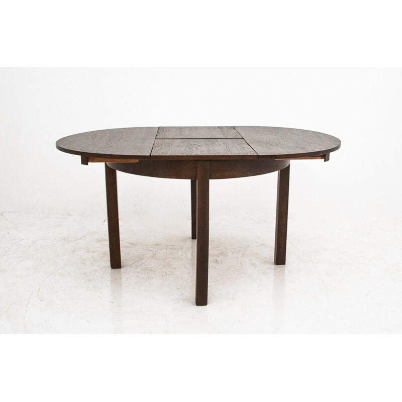 Mesa de comedor Vintage Art Deco Polonia 1940