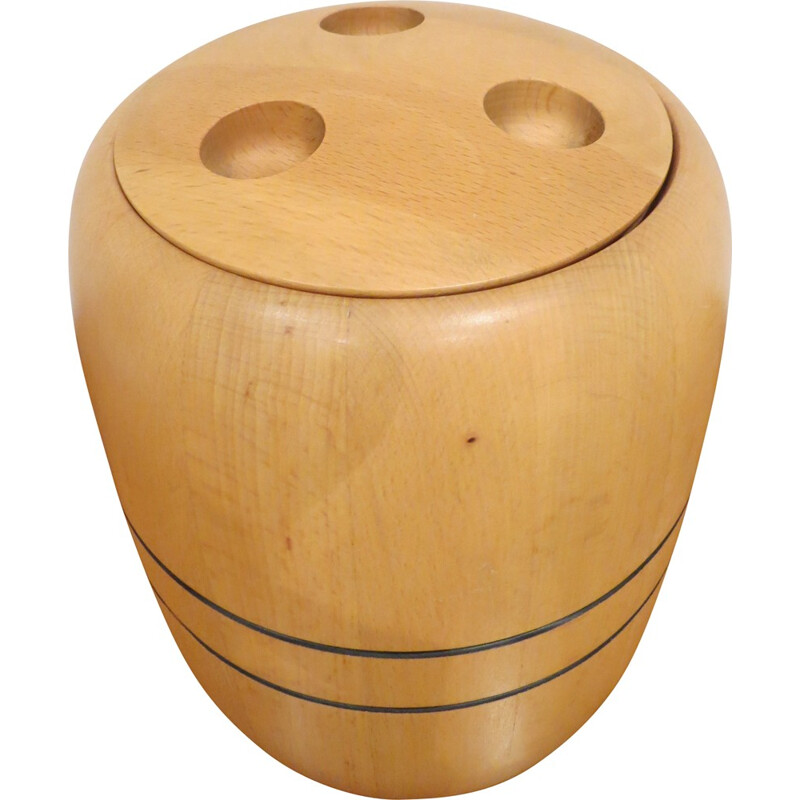 Danish ice bucket in beech, Richard NISSEN - 1960s