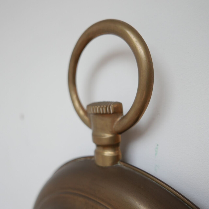 Mid-Century Brass Pocket Watch Mirror French 1950s