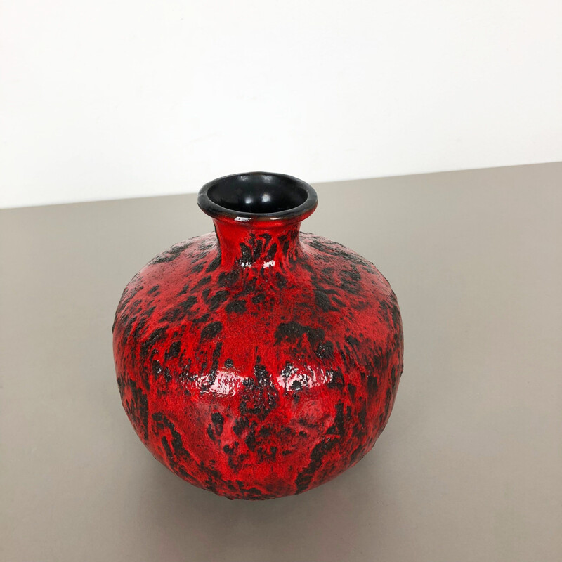 Vintage fat lava ceramic vase from Gräflich Ortenburg, Germany 1960