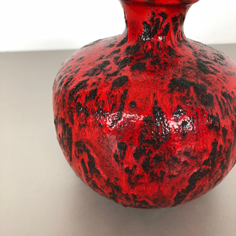 Vintage fat lava ceramic vase from Gräflich Ortenburg, Germany 1960