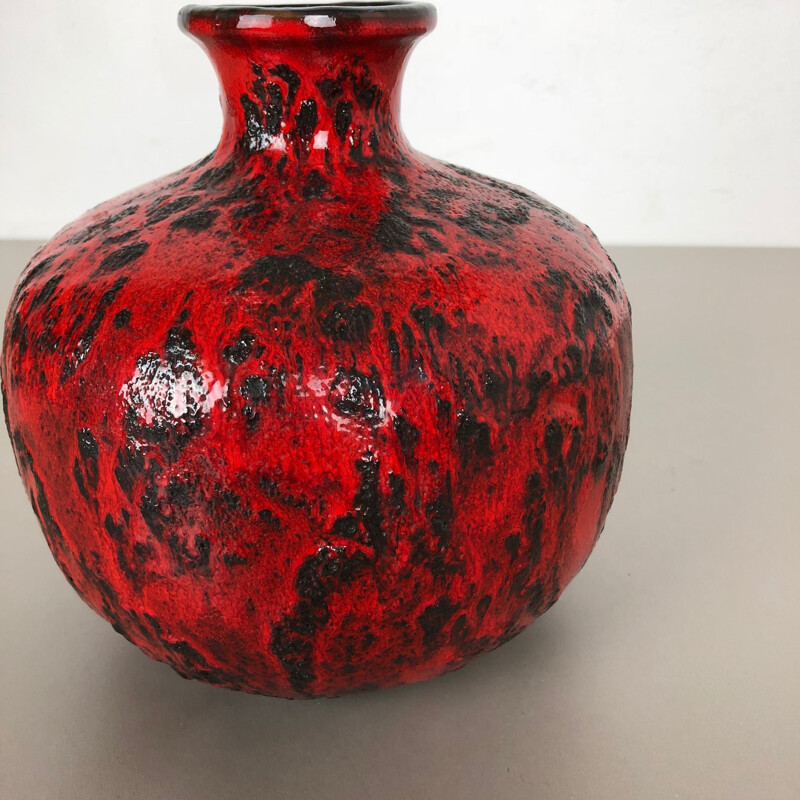 Vase vintage fat lava en céramique de Gräflich Ortenburg, Allemagne 1960
