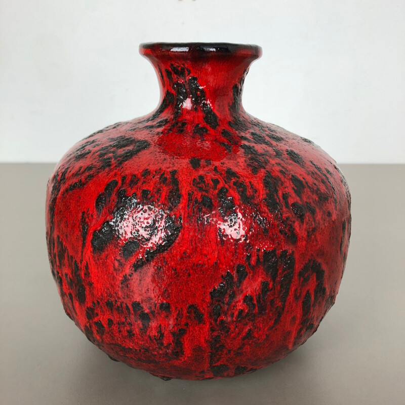 Vintage fat lava ceramic vase from Gräflich Ortenburg, Germany 1960