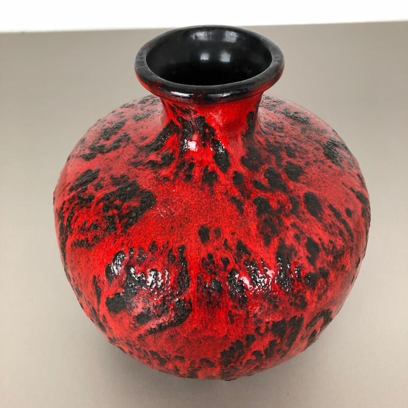 Vase vintage fat lava en céramique de Gräflich Ortenburg, Allemagne 1960