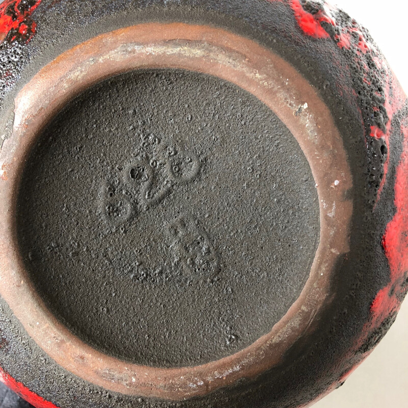 Jarrón vintage de cerámica de lava gorda de Gräflich Ortenburg, Alemania 1960