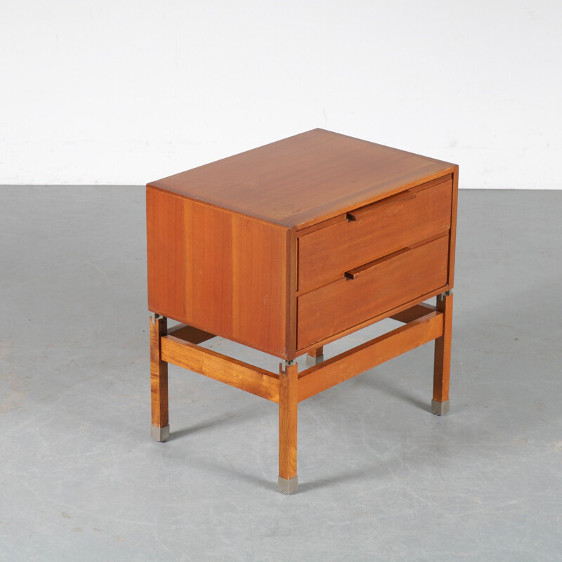 Mesa lateral Vintage com gavetas por Pieter de Bruyne para AL Meubel, Bélgica 1959