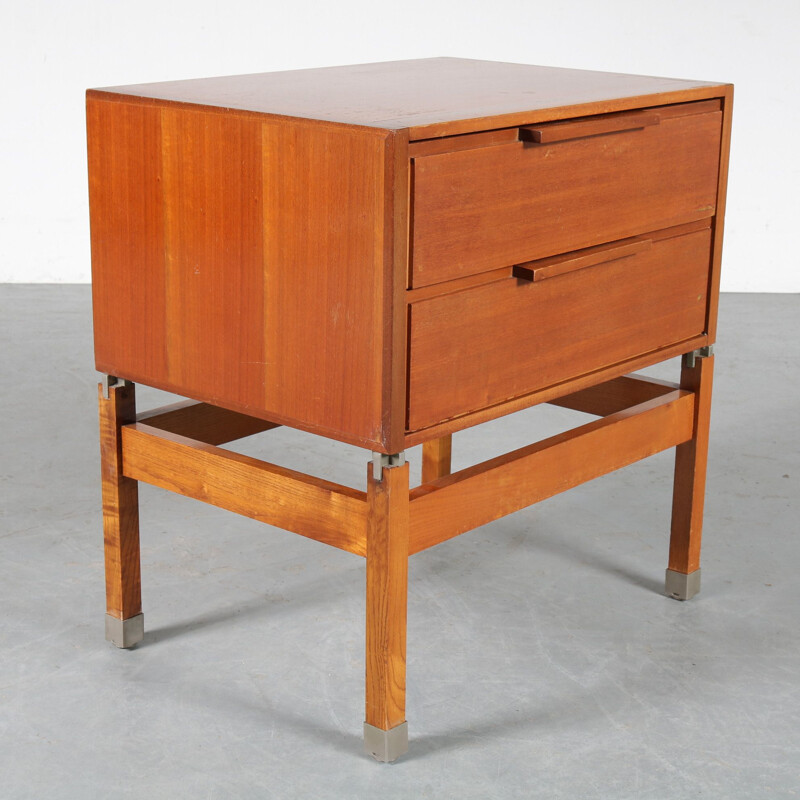 Mesa lateral Vintage com gavetas por Pieter de Bruyne para AL Meubel, Bélgica 1959