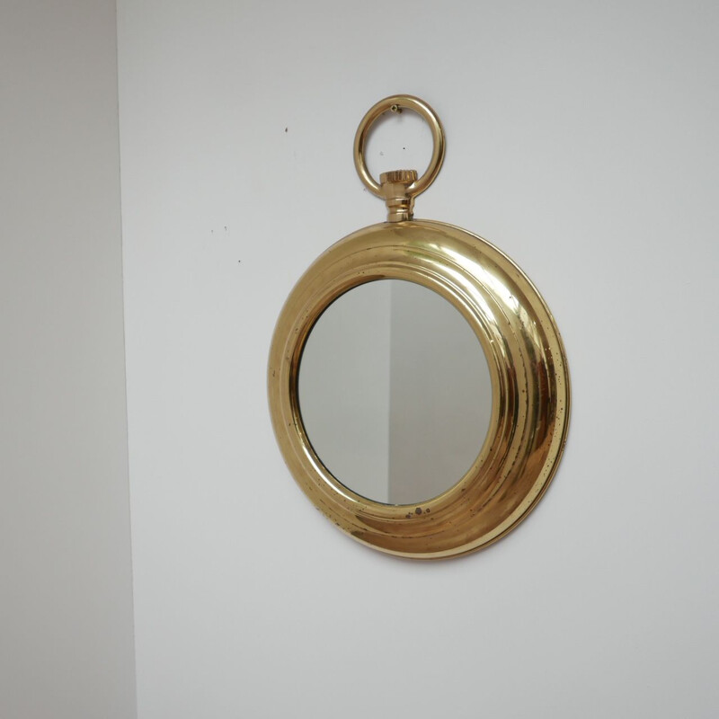 Vintage brass mirror, France 1950