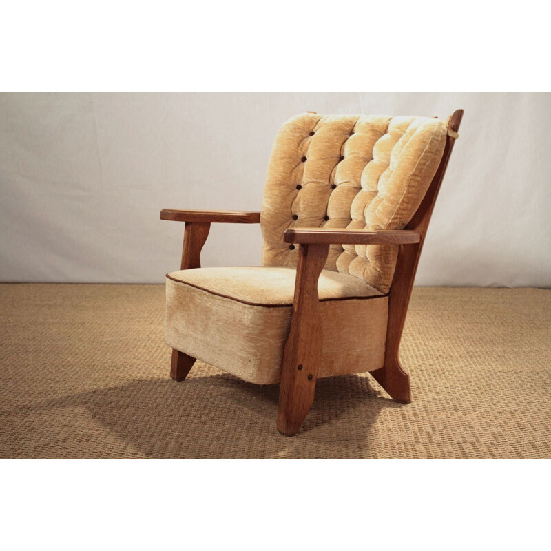 Votre Maison “Grand repos” armchair in oak, GUILLERME & CHAMBRON - 1950s
