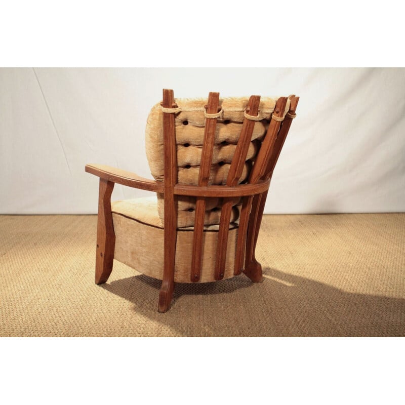 Votre Maison “Grand repos” armchair in oak, GUILLERME & CHAMBRON - 1950s