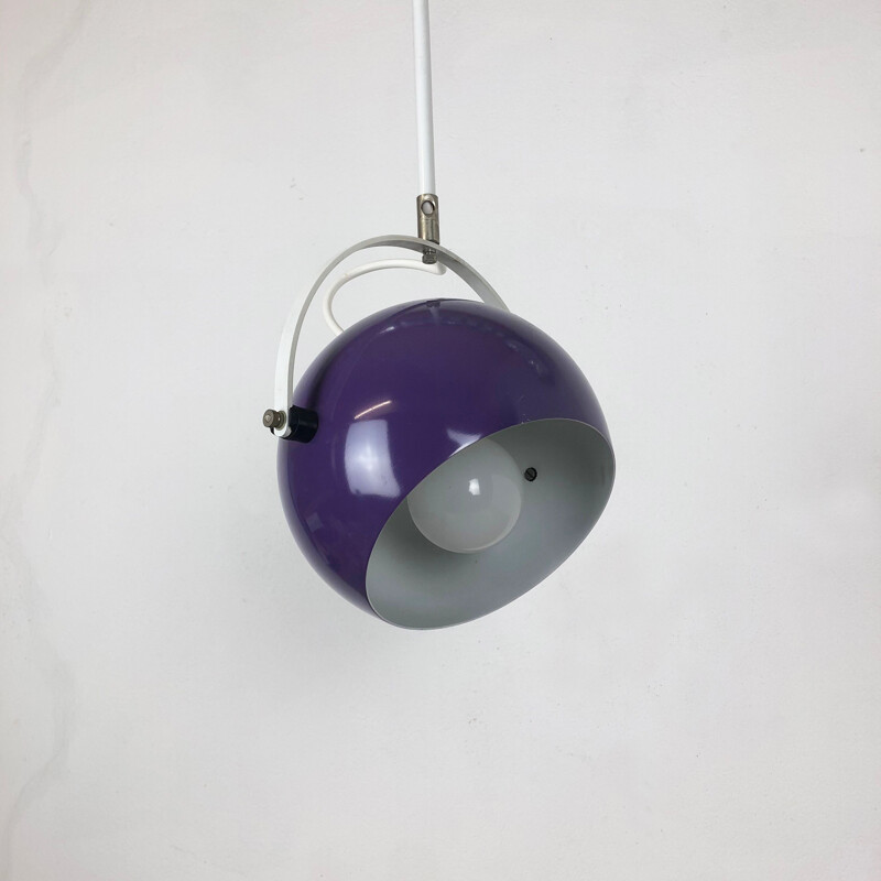 Vintage Adjustable Pop Art Panton Hanging Light with Purple Spot Germany 1970s