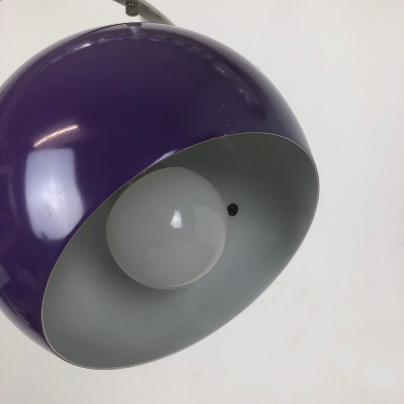 Vintage Adjustable Pop Art Panton Hanging Light with Purple Spot Germany 1970s