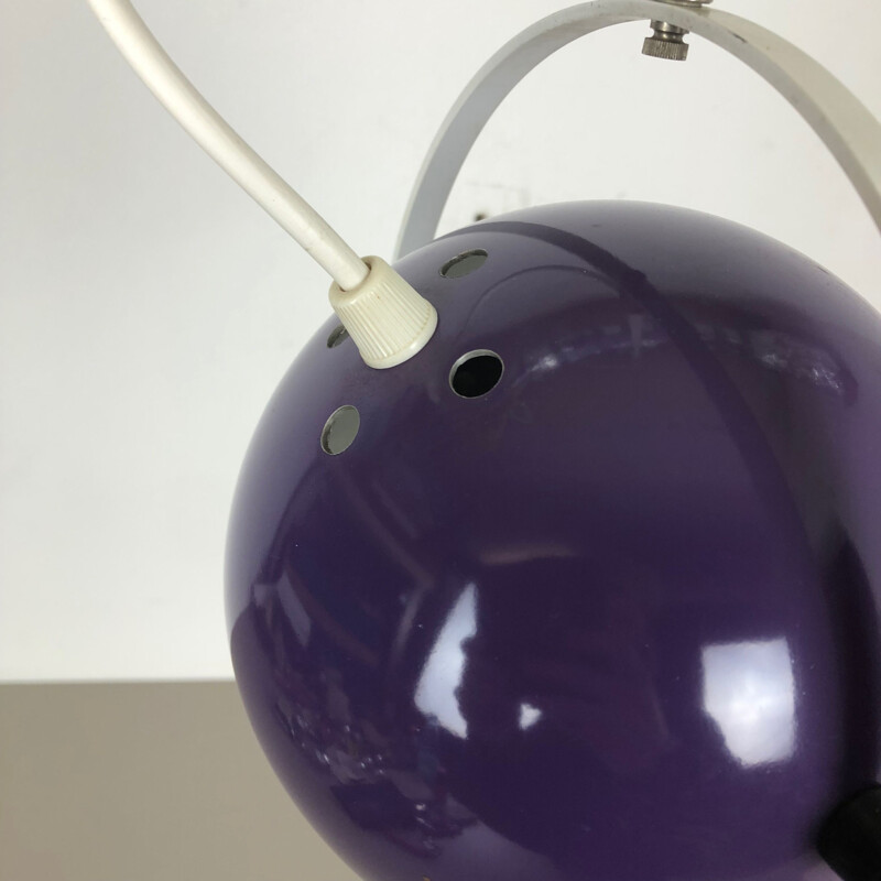 Vintage Adjustable Pop Art Panton Hanging Light with Purple Spot Germany 1970s