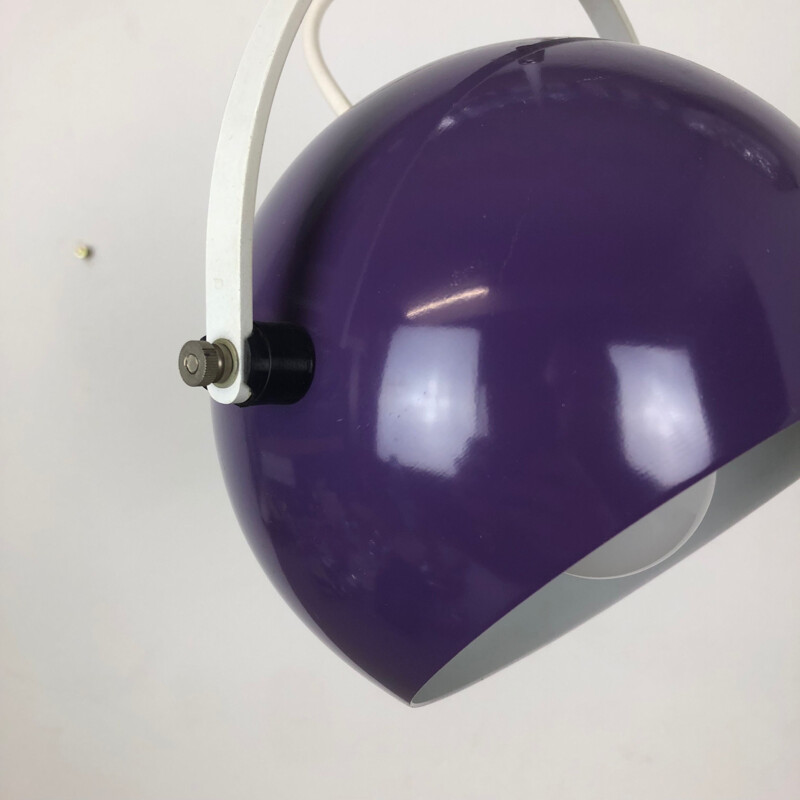 Vintage Adjustable Pop Art Panton Hanging Light with Purple Spot Germany 1970s