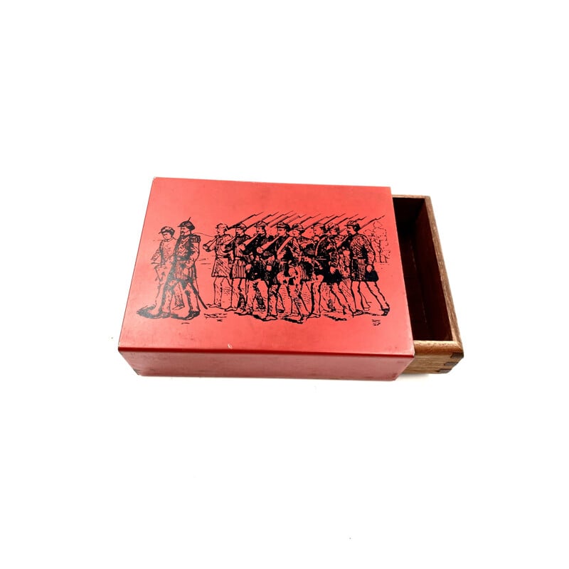 Vintage Piero Fornasetti Red Mahogany Cigars Box Italy 1950s
