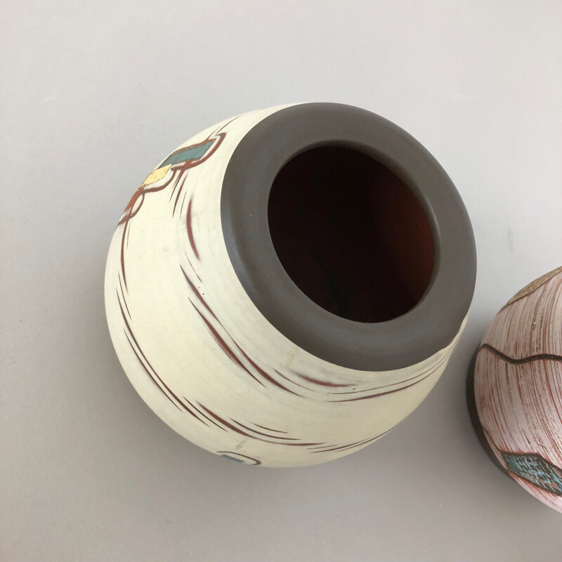 Set van 3 vintage keramische vazen door Franz Schwaderlapp voor Sawa Ceramic, Duitsland 1960