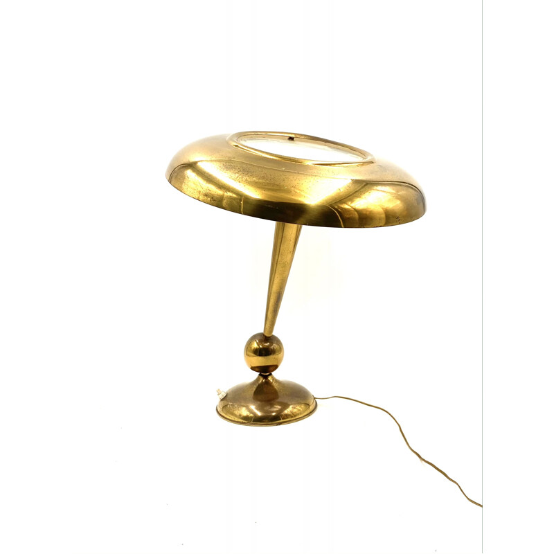 Vintage Oscar Torlasco brass table  desk lamp Prod Lumi 1960s