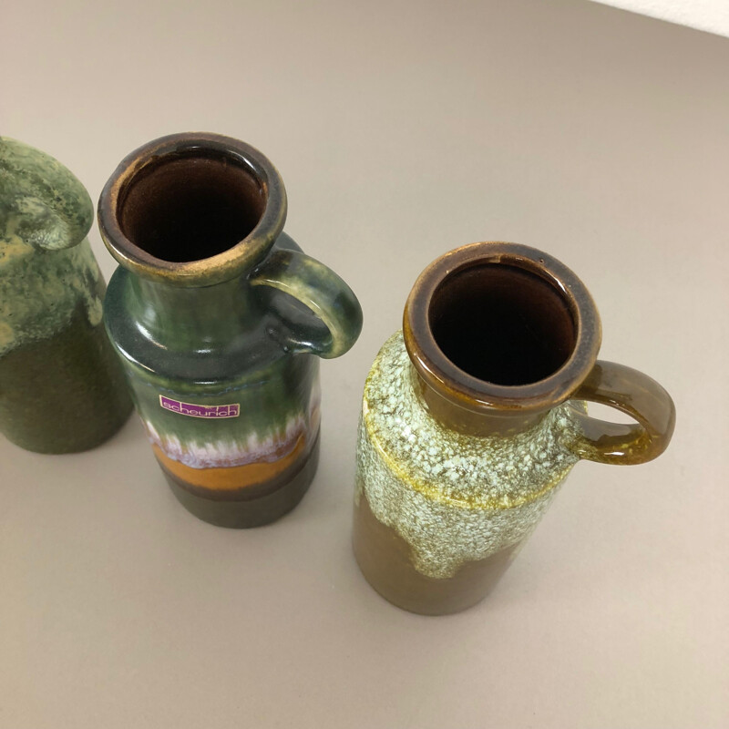 Set di 4 vasi vintage in ceramica di Scheurich, Germania 1970