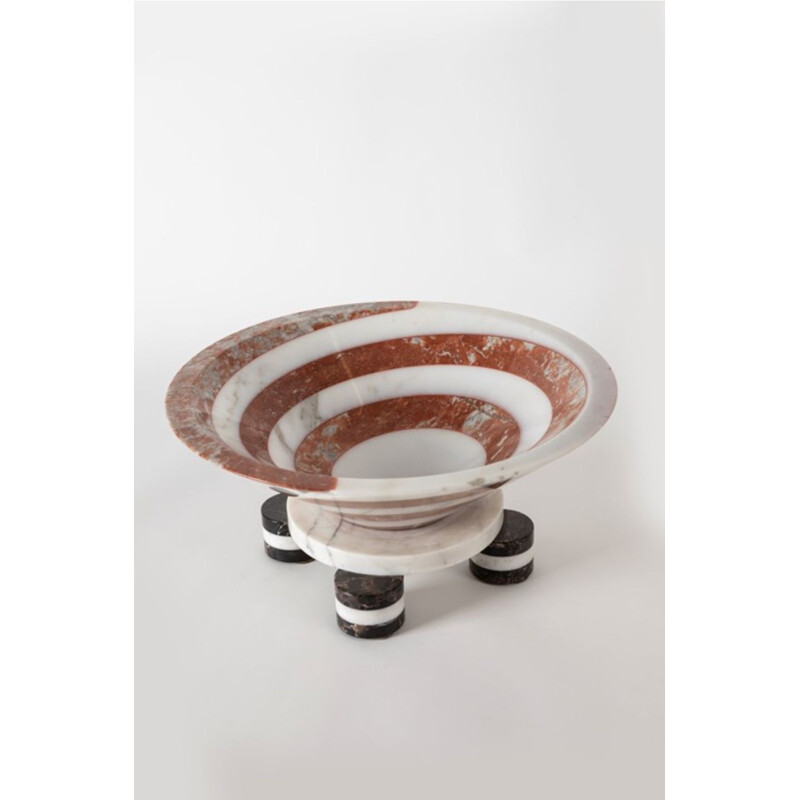 Centre de table vintage en marbre de Martine Bedin Piotr pour Up&Up Carrara Italie 1980