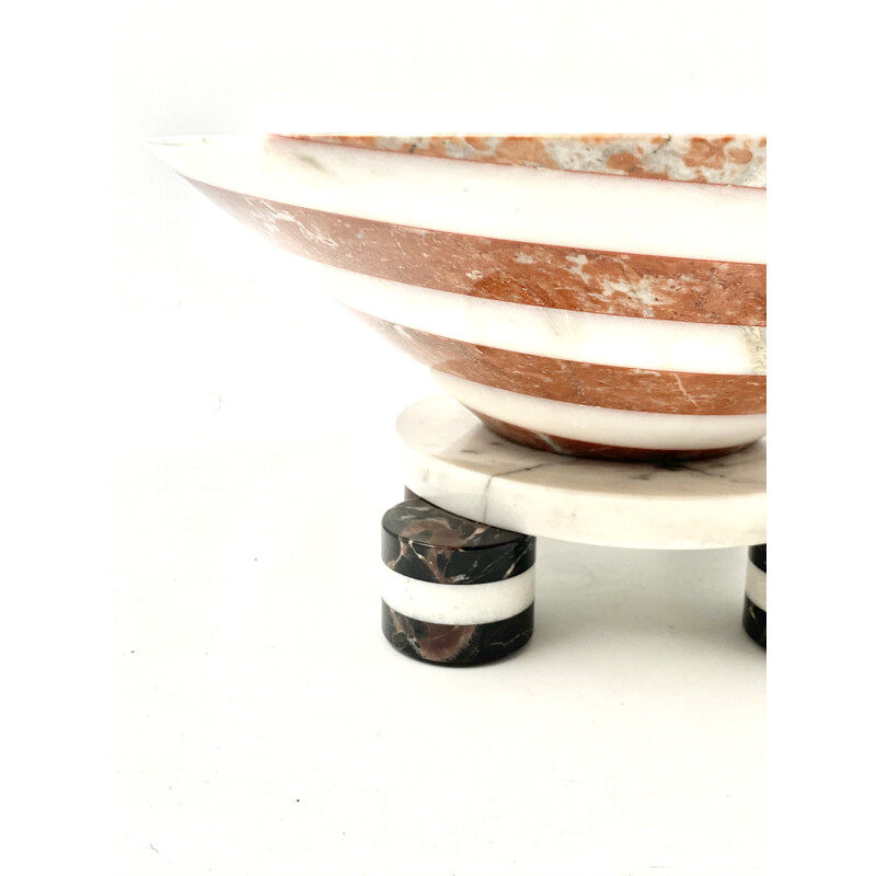 Vintage Martine Bedin Piotr important marble centerpiece for Up&Up Carrara Italy 1980s