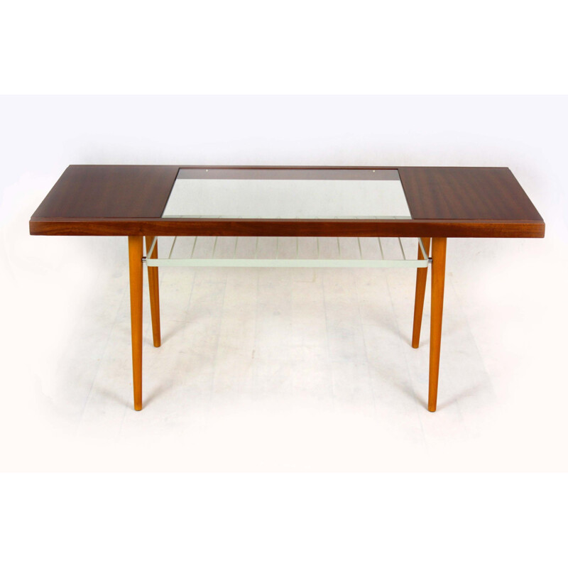 Mesa de centro vintage de cristal de Jitona, 1960