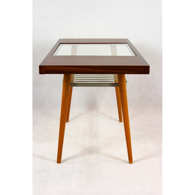 Table basse vintage en verre par Jitona, 1960