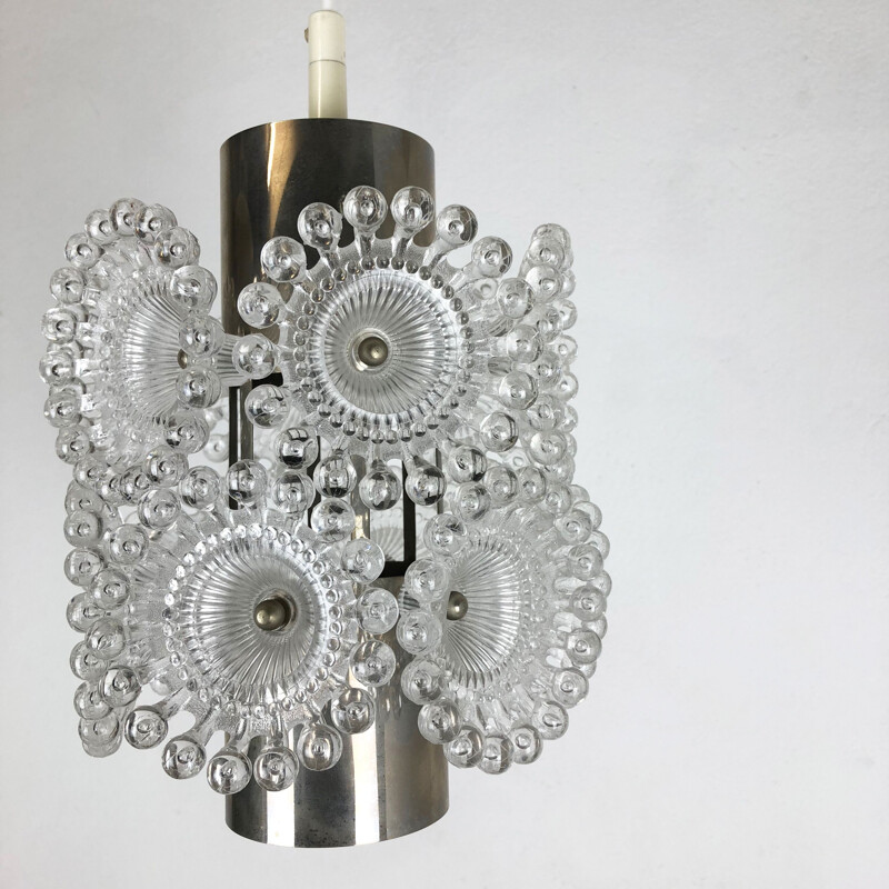 Vintage Modernist Dandelion Space Age hanging Light by Sölken Lights Germany 1970s