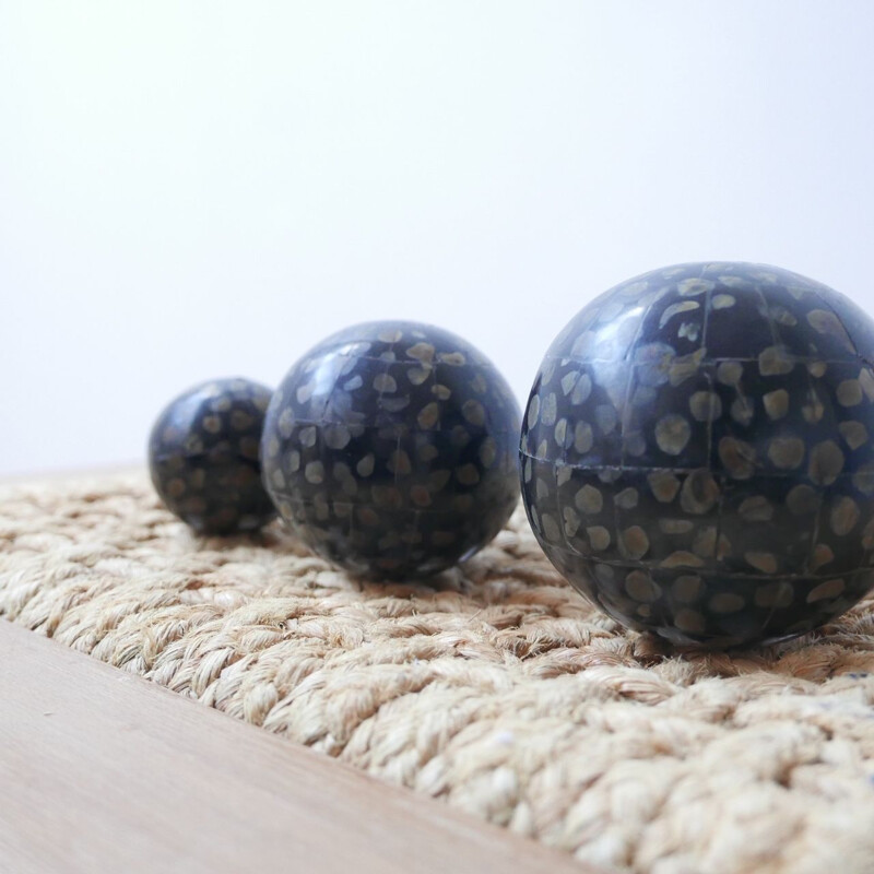 Set of 3 Mid-Century Decorative Balls Desk Curios