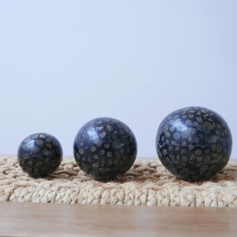 Set of 3 Mid-Century Decorative Balls Desk Curios