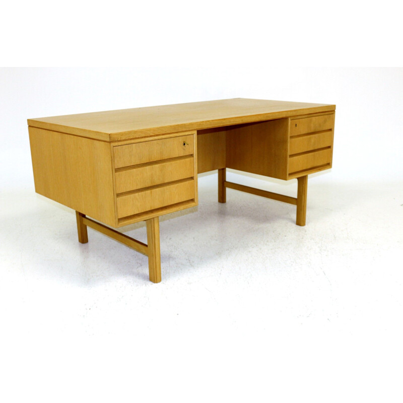 Vintage oak desk Sweden 1960s