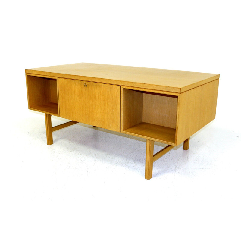 Vintage oak desk Sweden 1960s