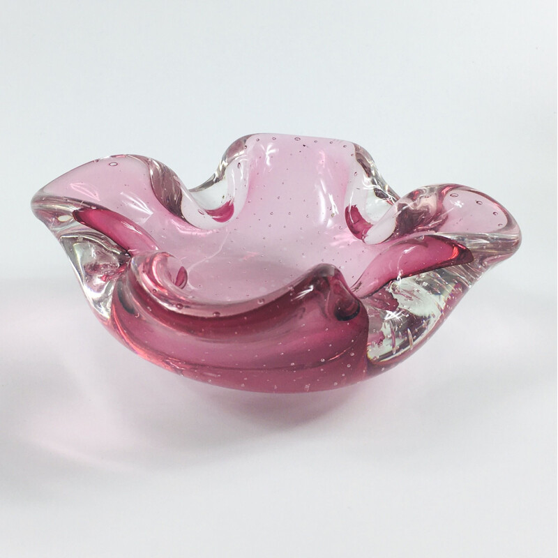 Mid-Century Murano Bullicante Glass Ashtray Bowl 1960s