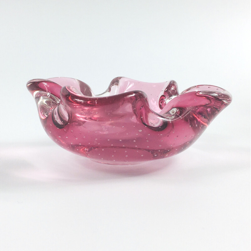 Mid-Century Murano Bullicante Glass Ashtray Bowl 1960s