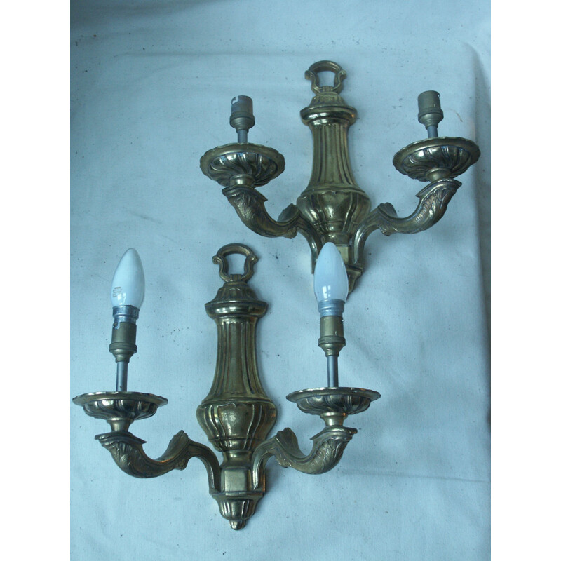 Pair of vintage brass applique by Petitot