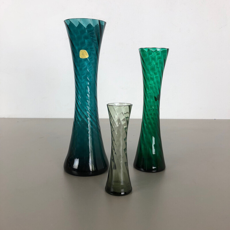 Conjunto de 3 jarras de cristal de Alfred Taube, Alemanha 1960