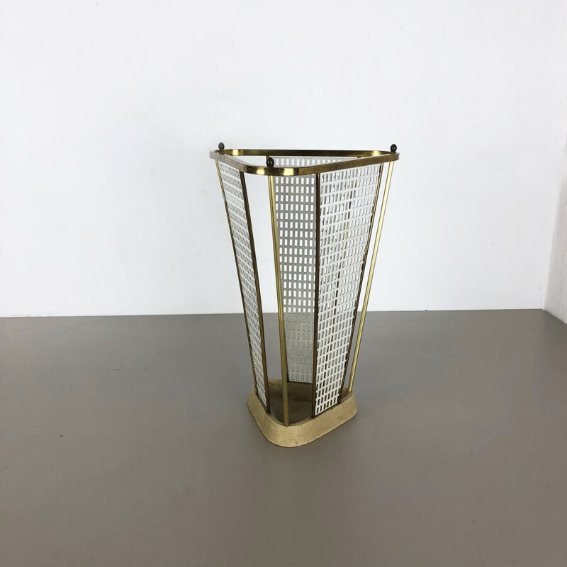 Vintage Original Matégot Brass Umbrella Stand Modern French 1960s