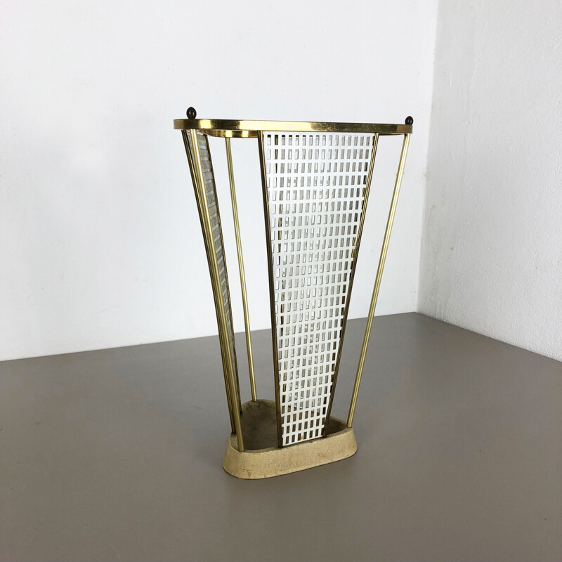 Vintage Original Matégot Brass Umbrella Stand Modern French 1960s