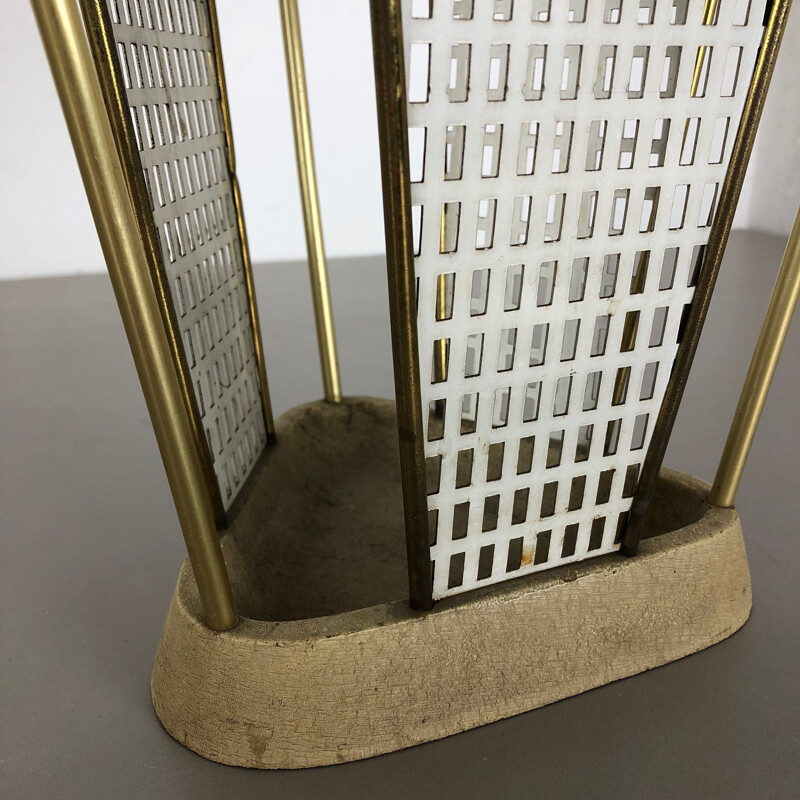 Vintage Original Matégot Brass Umbrella Stand Modern French 1960s